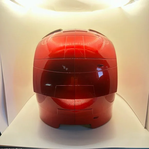 Marvel Ironman Helmet LED Light Up Eyes Foam Liner Push Button Opening Front - Picture 10 of 16